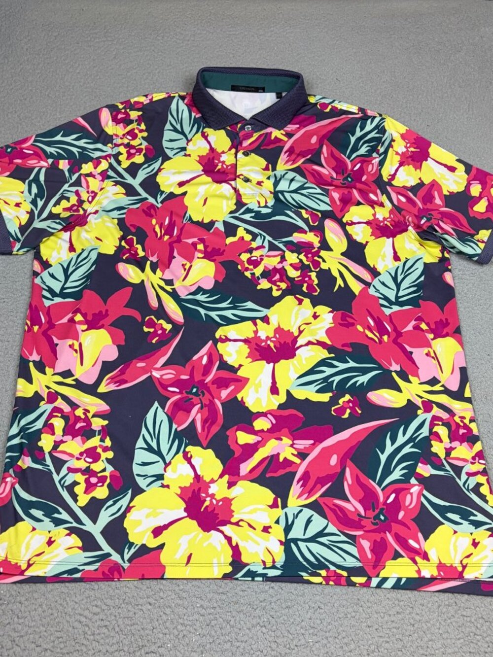 Greyson Polo Shirt Men 2XL Multicolor Floral Golf Casual Performance Stretch